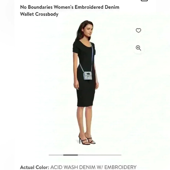 No Boundaries Denim Embroidered Crossbody Wallet - Picture 10 of 10